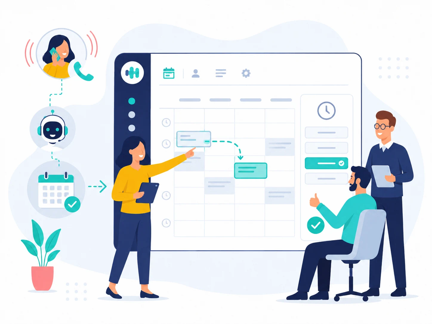 VoiceKite workflow moving a caller toward an appointment